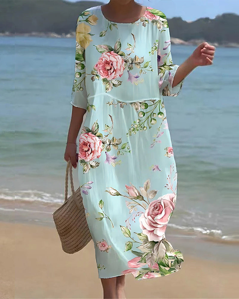 Miranda | Elegant belly cover flower dress