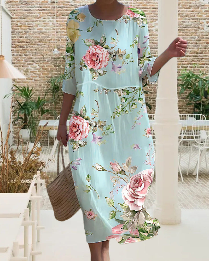 Miranda | Elegant belly cover flower dress